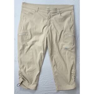 Eddie Bauer First Ascent Crop Zip Cargo Pocket Hiking Pants. Beige, Women's 16.
